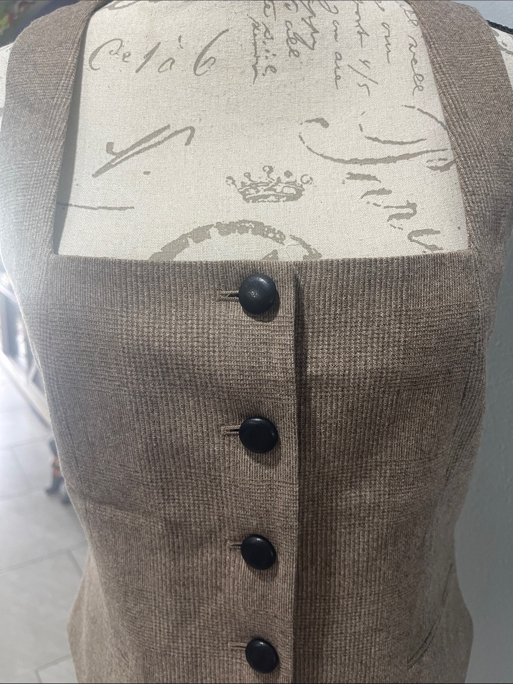 Rag&Bone Brown Button-Front Ribbed Vest - Picture 6 of 7